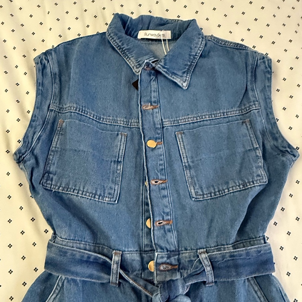 Denim Romper - Picture 2 of 4